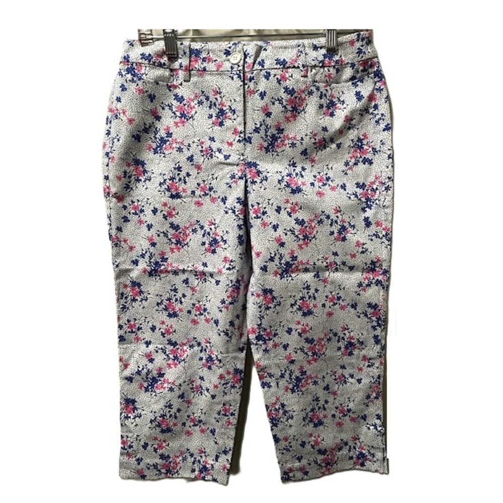 Talbots Women's Chatham Crop Pants with floral print, Size Petite 8 - Picture 2 of 4